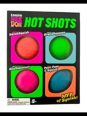 Teenie NeeDoh Hot Shots MVP Of Squish Balls - Pink, Green, Red, Blue Toys 3+